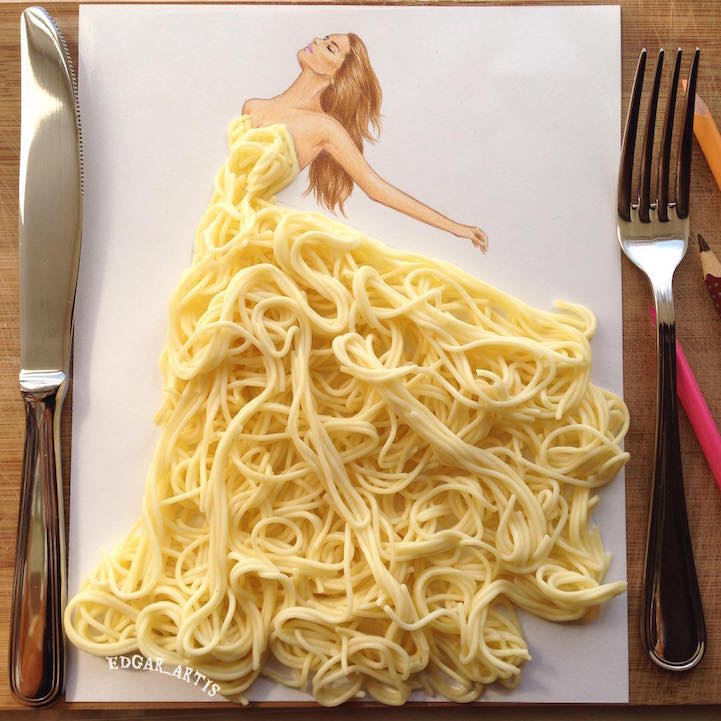 illustrazioni-di-moda-con oggetti-comuni-by-edgar-artis-spaghetti