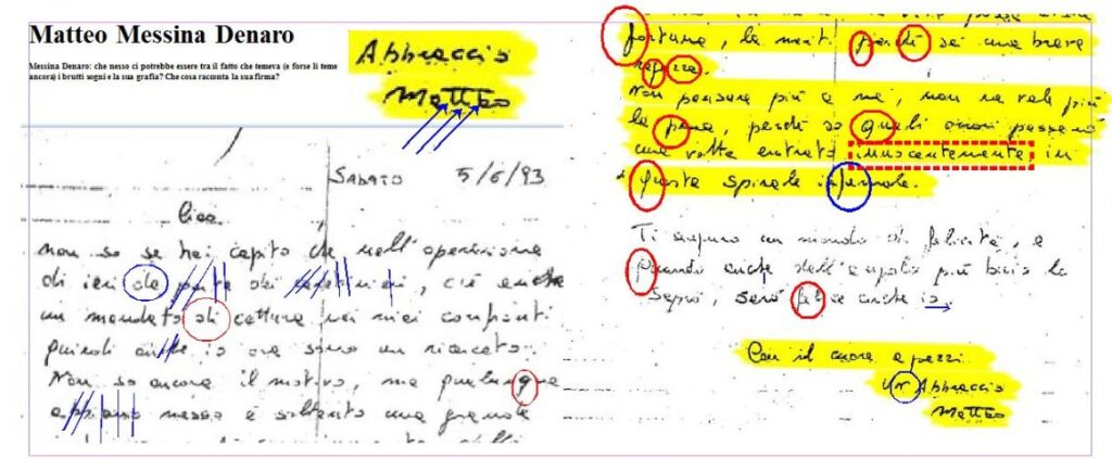 Matteo Messina Denaro, la sua grafia parla di aggressività. I dettagli