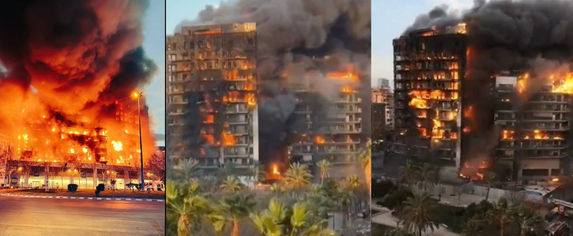 Valencia, un incendio devasta un intero palazzo. Ci sono morti e feriti