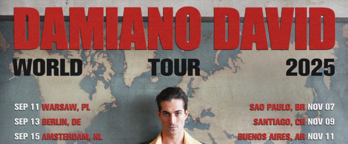 Il primo tour mondiale di Damiano David. Le date